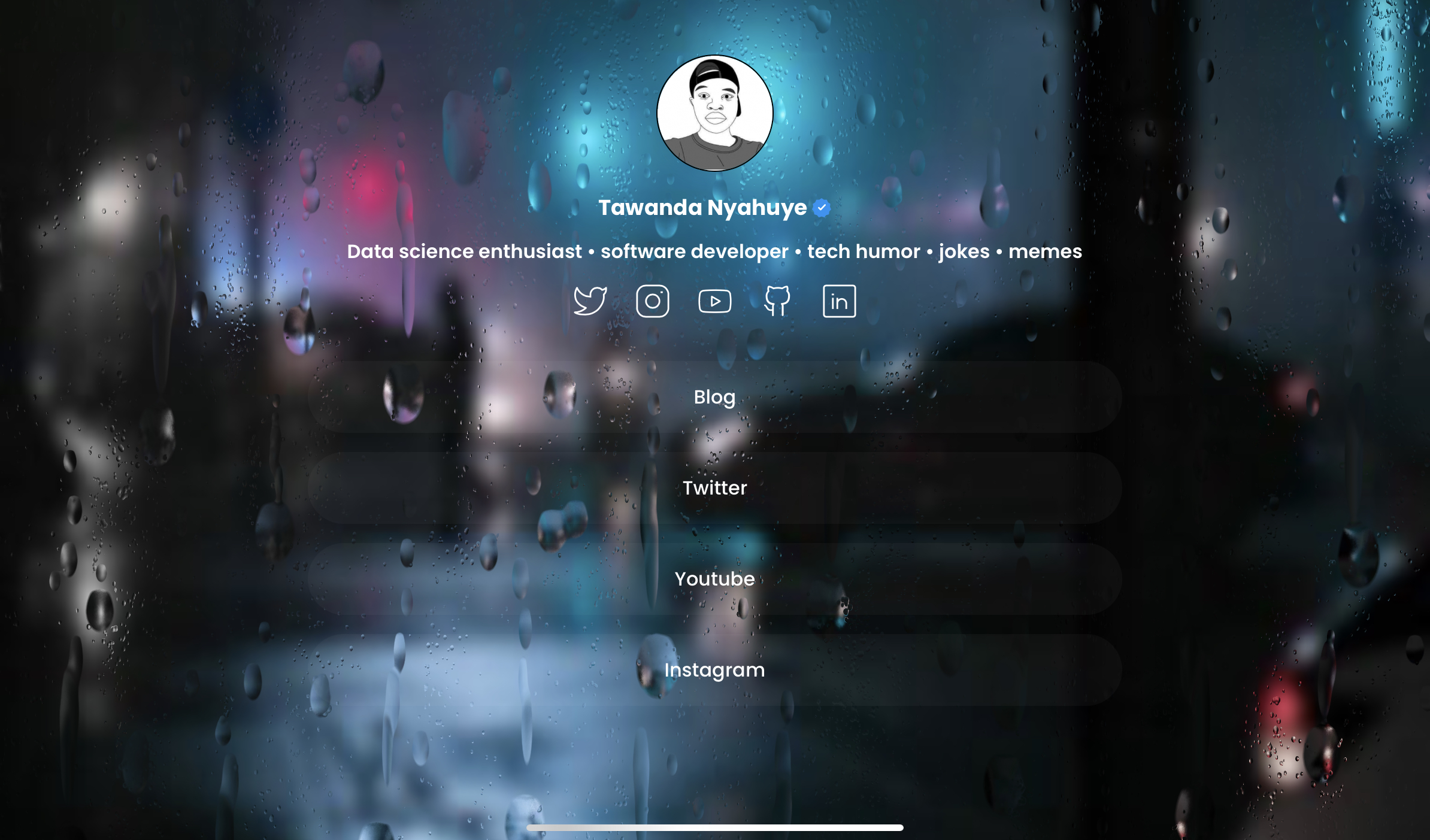 Links page raindrops